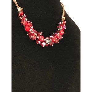 Ali Khan Red and AB Crystal Necklace